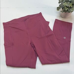 Lululemon Speed Up Crop 21” Moss Rose Size 4
